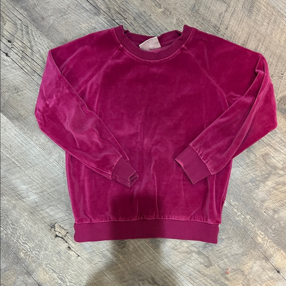 Hanna Andersson Fuchsia Velvet Sweatshirt sz 6-7